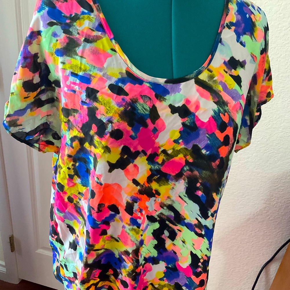 New Japna xl short sleeve  multi colored blouse